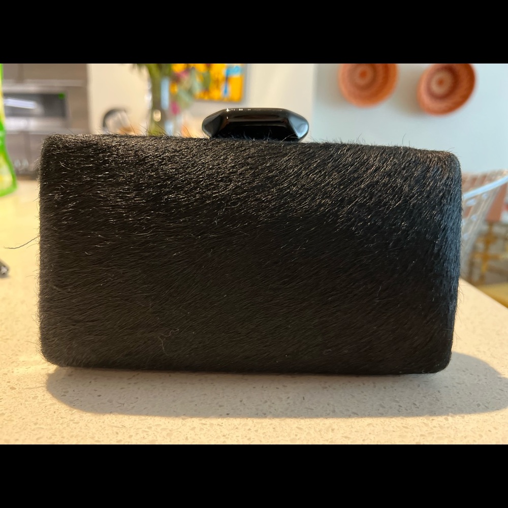 Black fur clutch